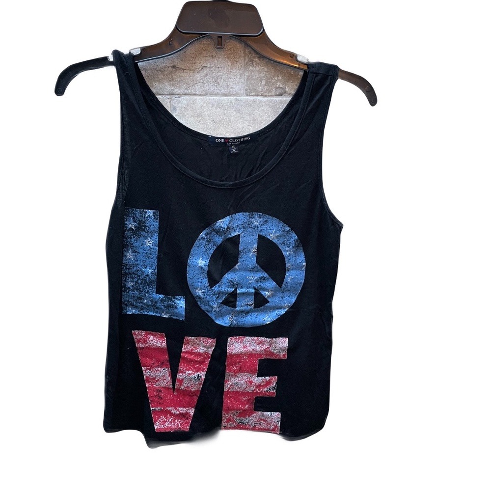 ❤️ AMERICANA LOVE BLACK TANK TOP SIZE SMALL